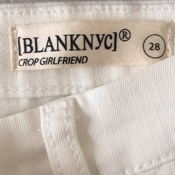 BLANK NYC Crop GIRlfriends Jeans White size 27 - Picture 4 of 5